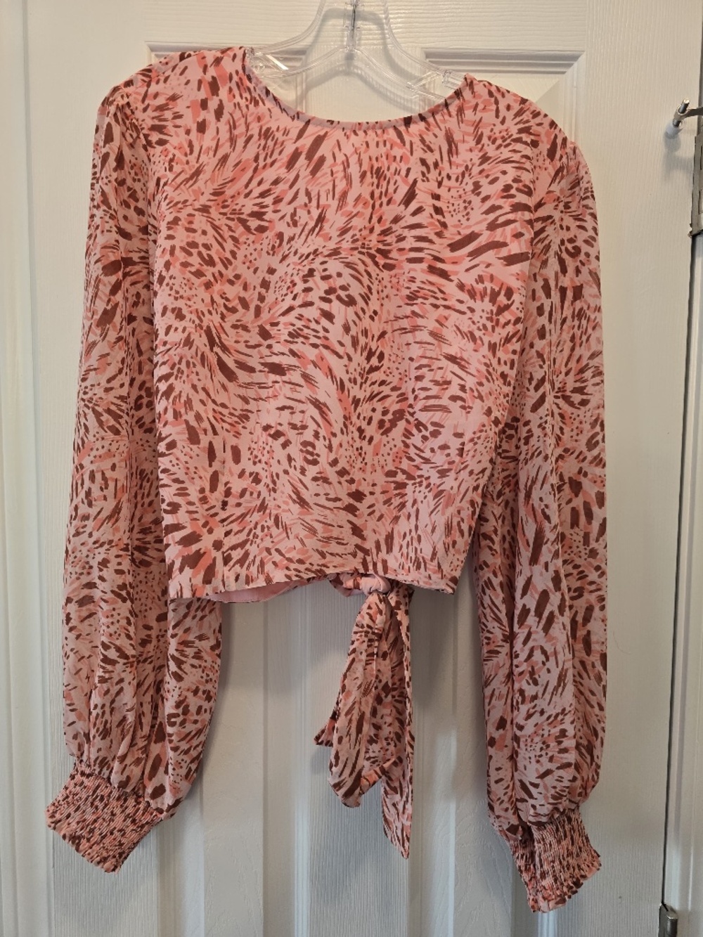 Bar III Printed Cropped Blouse Size XL - Picture 1 of 7